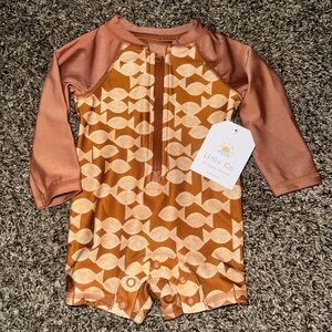 Kohl's Kids Swim Rashguard - Brown and Cream